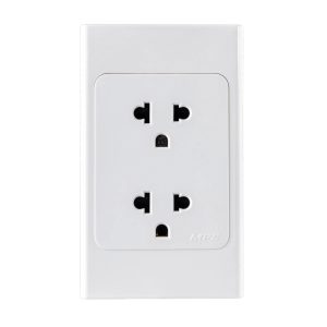 Ổ cắm đôi 3 chấu đế liền A20UES2N MPE - Thiết bị điện Mai Linh Electric