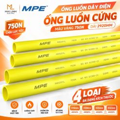 Ống luồn dây điện - Ống luồn cứng màu vàng 750N Phi 16mm dài 2920mm mã A9016YL MPE - Thiết bị điện Mai Linh Electric