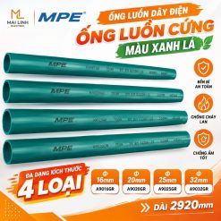 Ống luồn dây điện - Ống luồn cứng màu xanh lá 750N Phi 16mm Dài 2920mm Mã A9016GR MPE - Thiết bị điện Mai Linh Electric