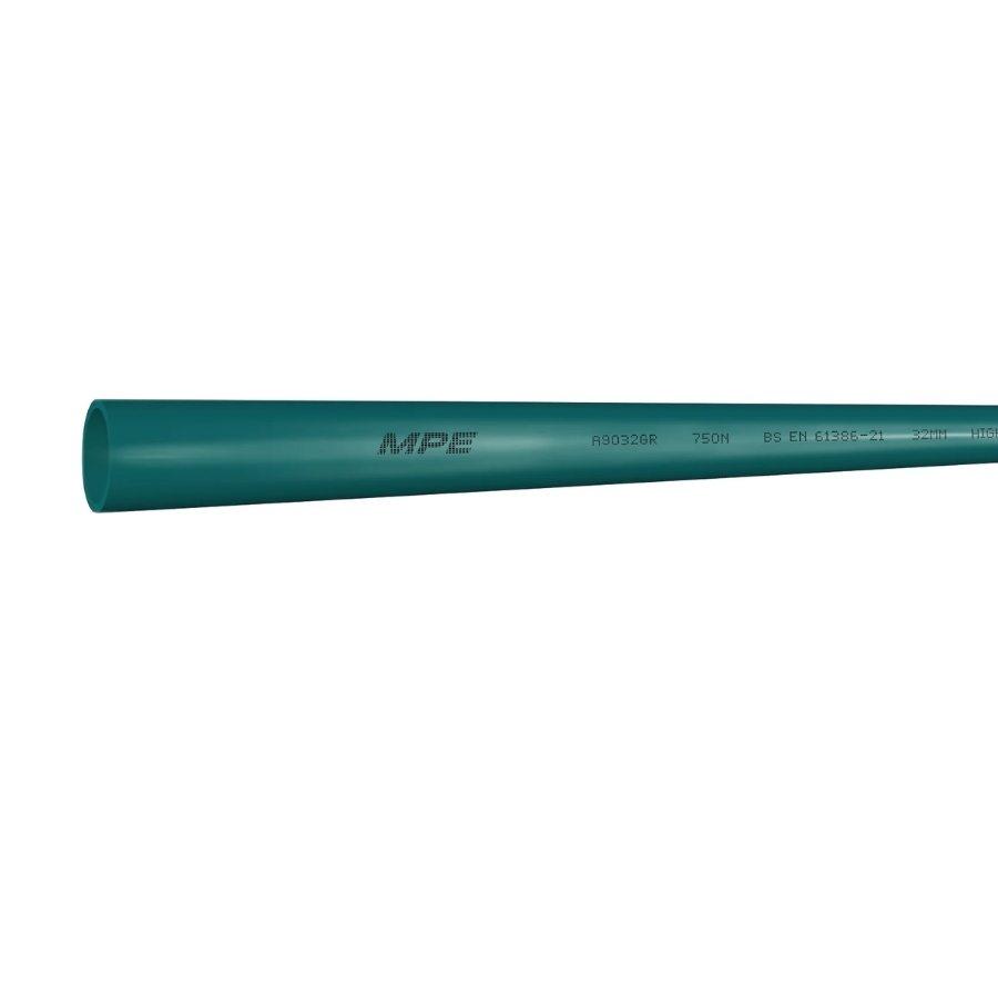 Ống luồn dây điện - Ống luồn cứng màu xanh lá 750N Phi 32mm Dài 2.920mm Mã A9032GR MPE - Thiết bị điện Mai Linh Electric